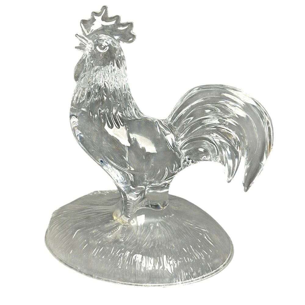 Vintage Cristal D’Arques French crystal rooster farmhouse decor 6.5” collectible
